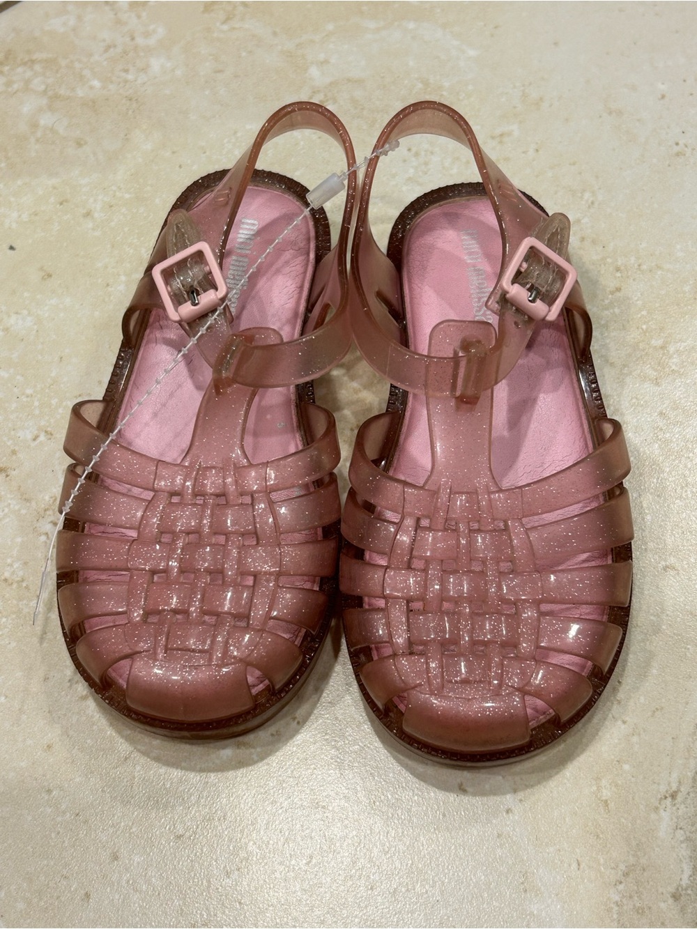 Mini Melissa Pink Glitter Possession Sandals | toddler 10
